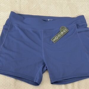 Purple Biker Stretch Athletic Pockets Wicking Shorts